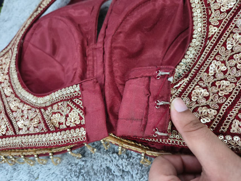 Premium Silk Blouse | Zardozi Sequin Embroidered Crop Top