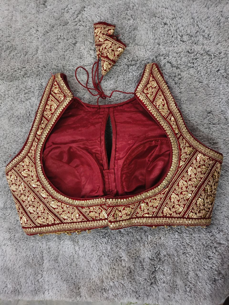 Premium Silk Blouse | Zardozi Sequin Embroidered Crop Top