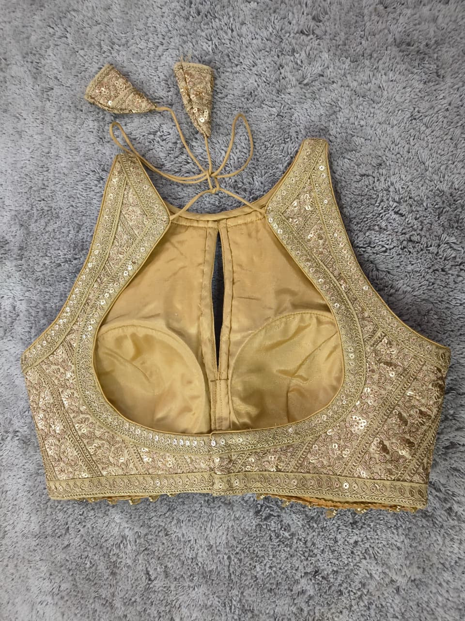 Premium Silk Blouse | Zardozi Sequin Embroidered Crop Top