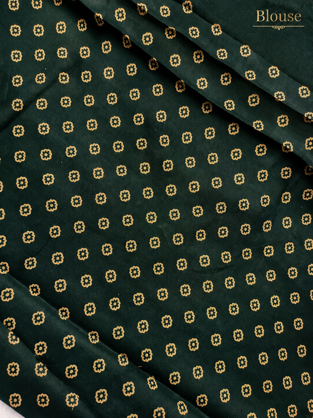 Mul Cotton Saree — Maroon Ajrakh Block Print with Bottle Green Border | With Blouse Piece