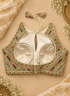 Multicolour Zardozi Halter Neck Blouse