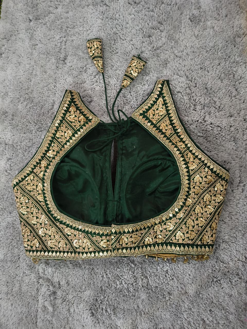 Premium Silk Blouse | Zardozi Sequin Embroidered Crop Top