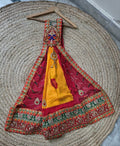 Rajasthani Bandhani Brooch Dupatta with Peacock Embroidery & Gota Patti Work