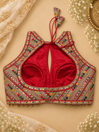 Multicolour Zardozi Halter Neck Blouse