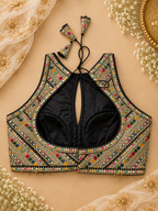 Multicolour Zardozi Halter Neck Blouse