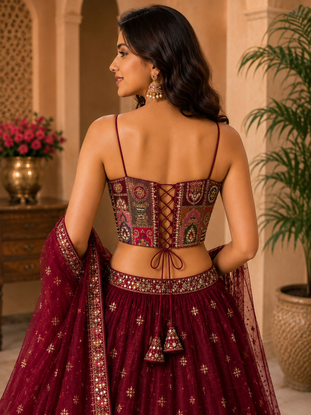 Patchwork Embroidery Corset Top — Indian Ethnic Bustier | 7 Colours