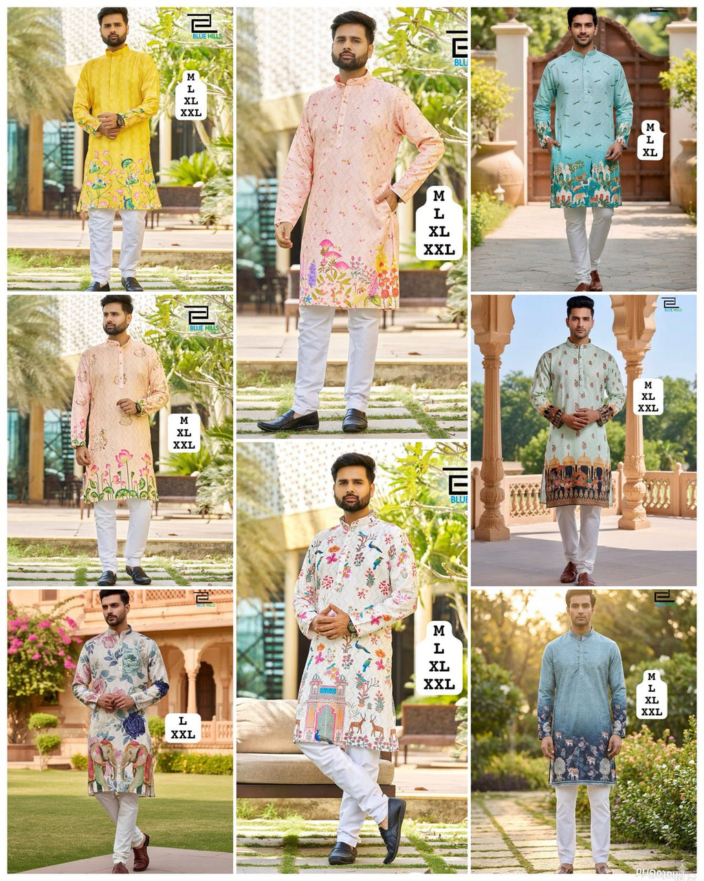 Men's Heritage Print Kurta Pyjama Set | Festive Indian Ethnic Wear