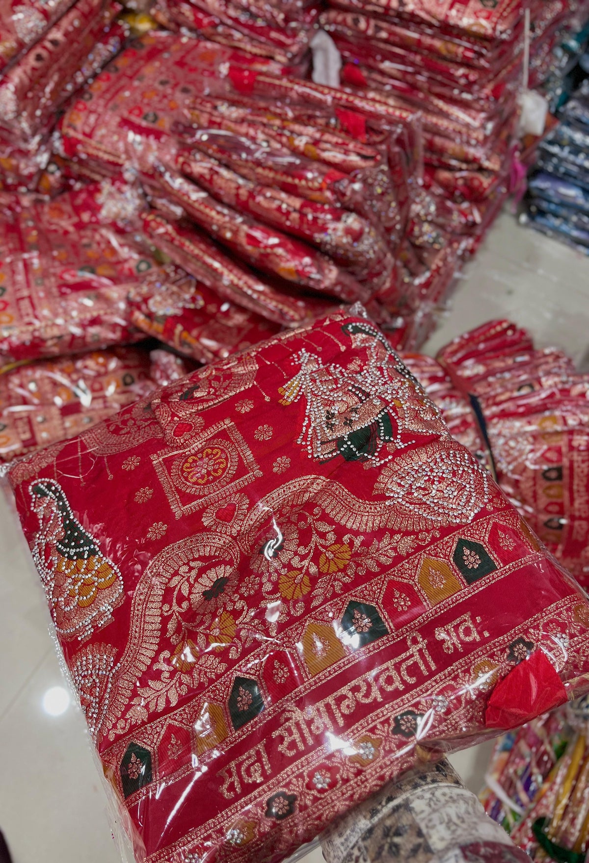 Red Dola Silk Meenakari Weave - Karwa Chauth Special Saree