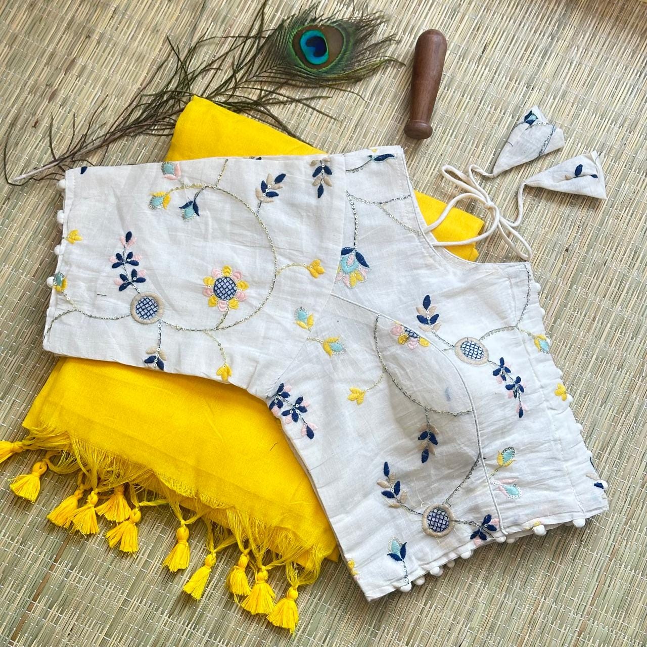 Designer pure khadi cotton blouse