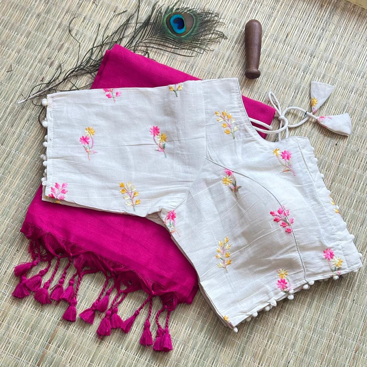 Premium Khadi cotton saree with heavy designer blouse